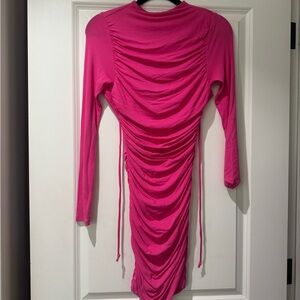 Bodycon Pink Ruched Dress